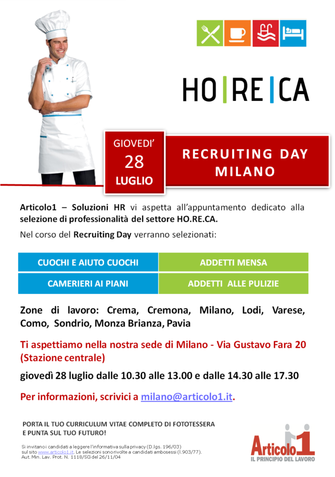 Recruiting Day HO.RE.C.A Milano